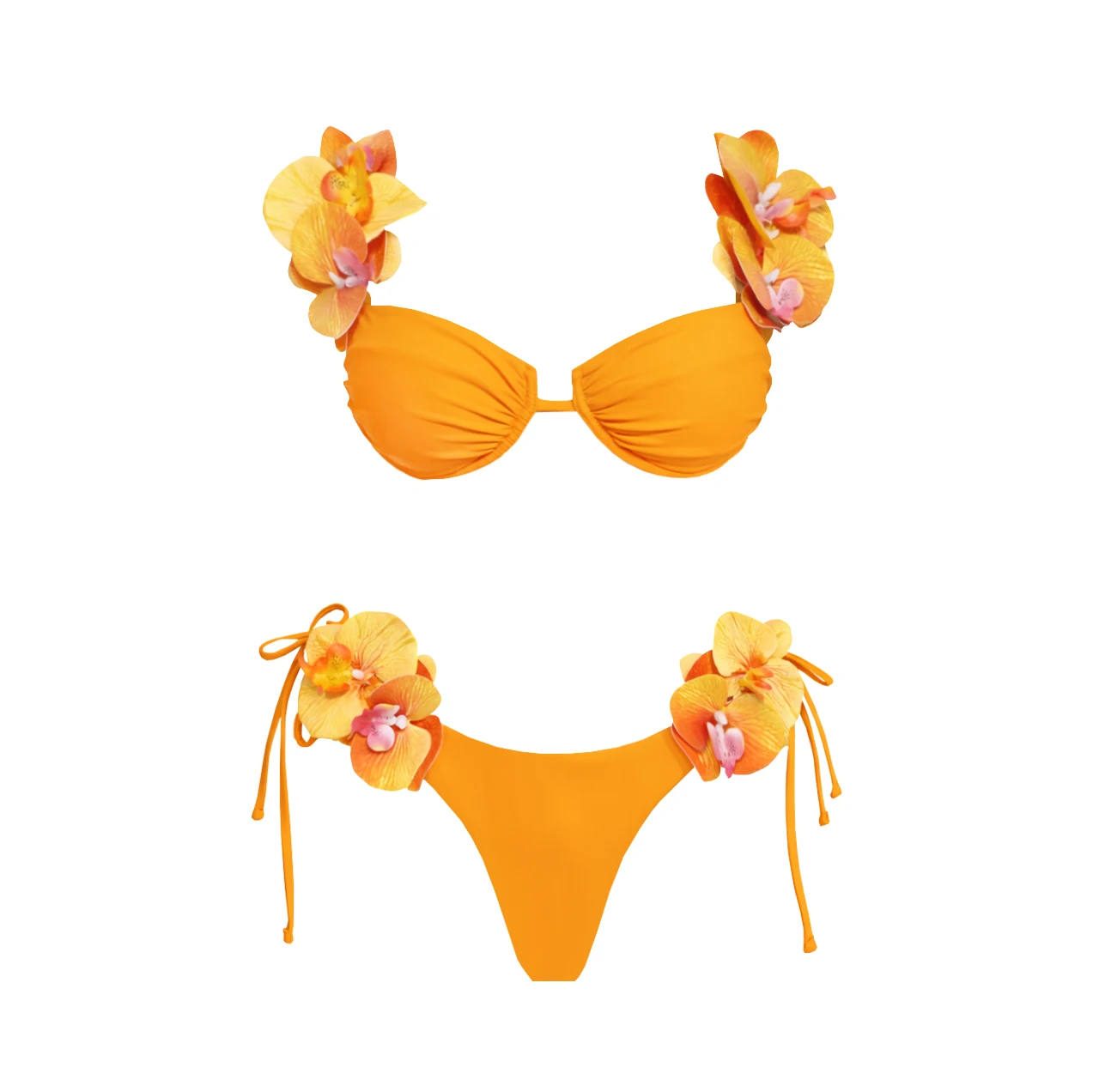 Flower Bikini Mirco Swimsuit 2026 Women Sexy Swimwear Female Bandeau Biquini Push Up Bathingsuit Brazilian Swim Suits Beachwear