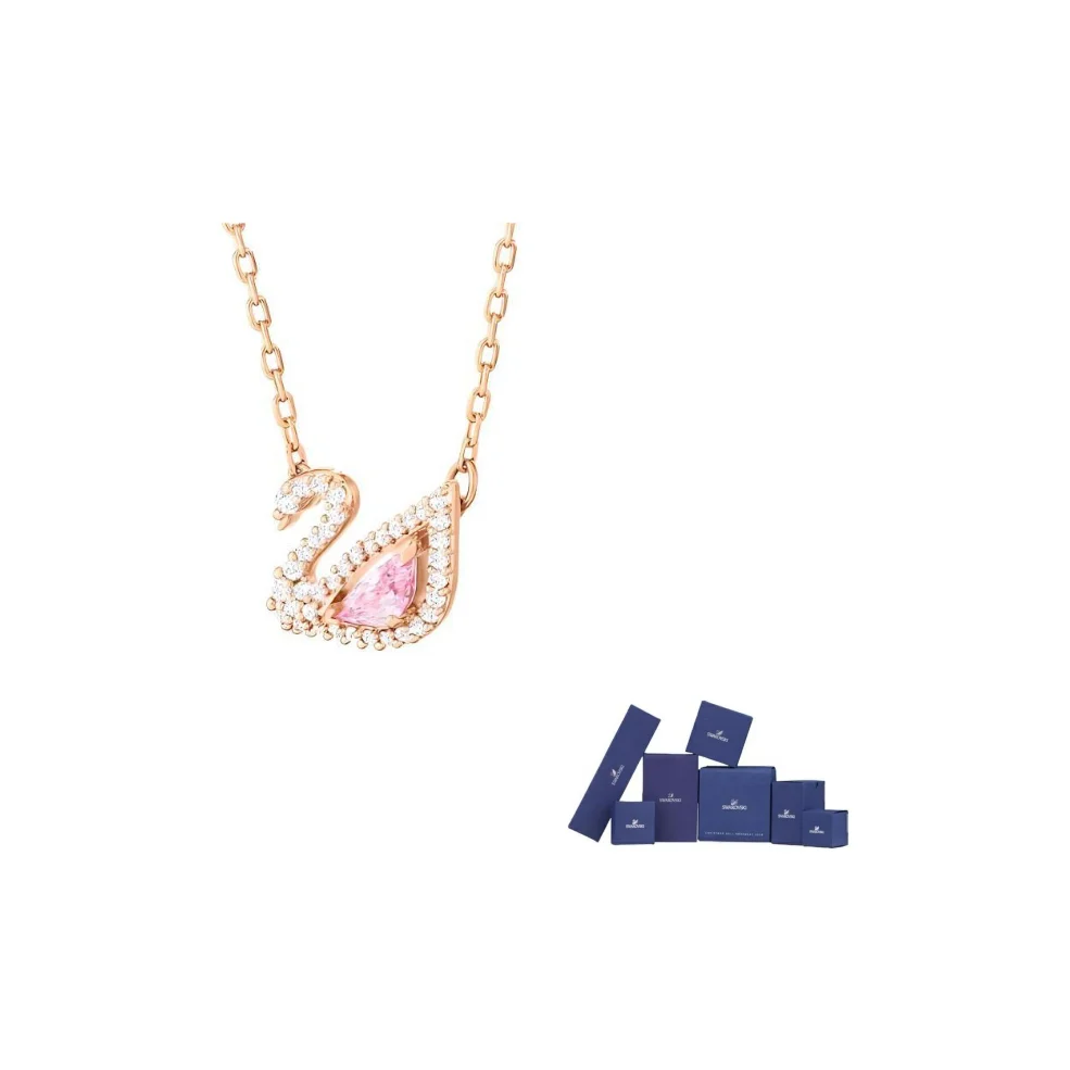 

Swarovski Faux Crystal Stone, Zircon Necklaces Women's Rose Gold tone Plated 5469989