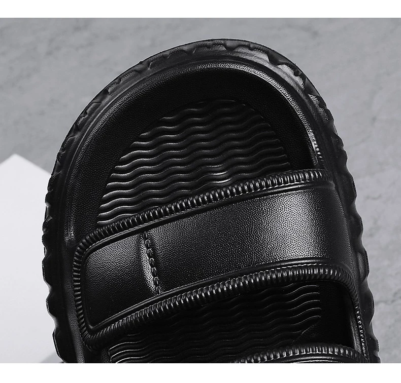 Sommerliche Übergrößen-Herrensandalen: Outdoor-Freizeitschuhe, Leder-Gartenschuhe, Rutschfeste Römerschuhe, Strand-Flip-Flops – Detail 5