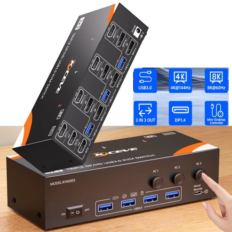 

HDMI-compatible KVM Switch Splitter Box KVM Splitter Extender Multi-function docking station Splitter Adapte Screen Sharing