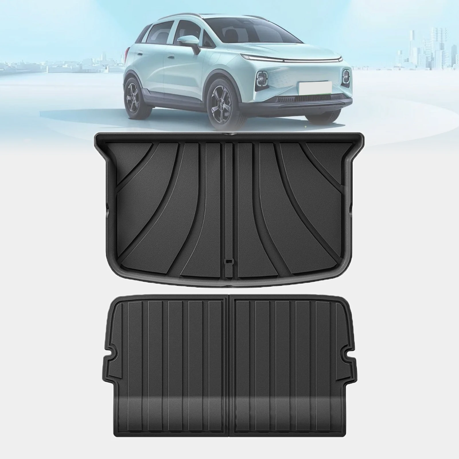 for Geely Geometry E Firefly EX3 Pro 2024 2025 2026 LHD/RHD TPE Trunk Mat with Seat Back Cover Full Coverage Accessories