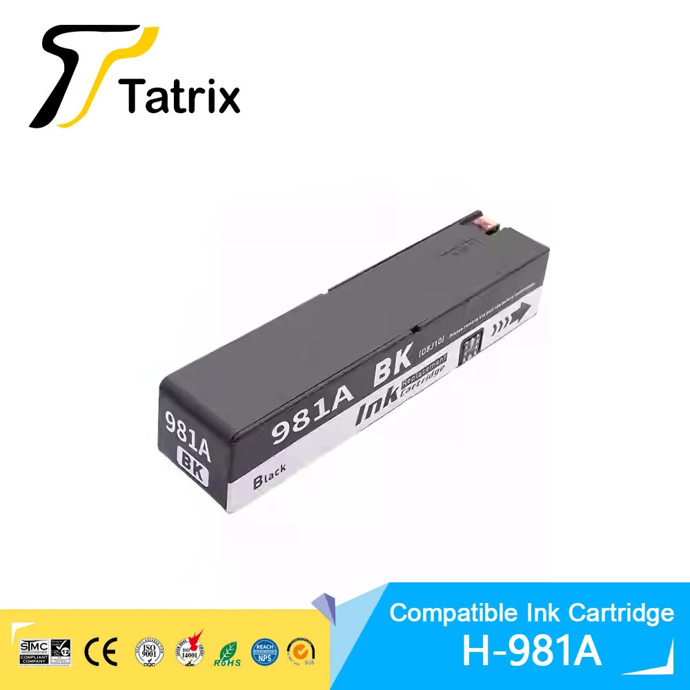 خرطوشة حبر متوافقة مع الألوان المتميزة HP 981 981A من Tatrix لـ HP PageWide 556xh/dn/ MFP 586dn/f/z/MFP E58650dn/ MFP E55650