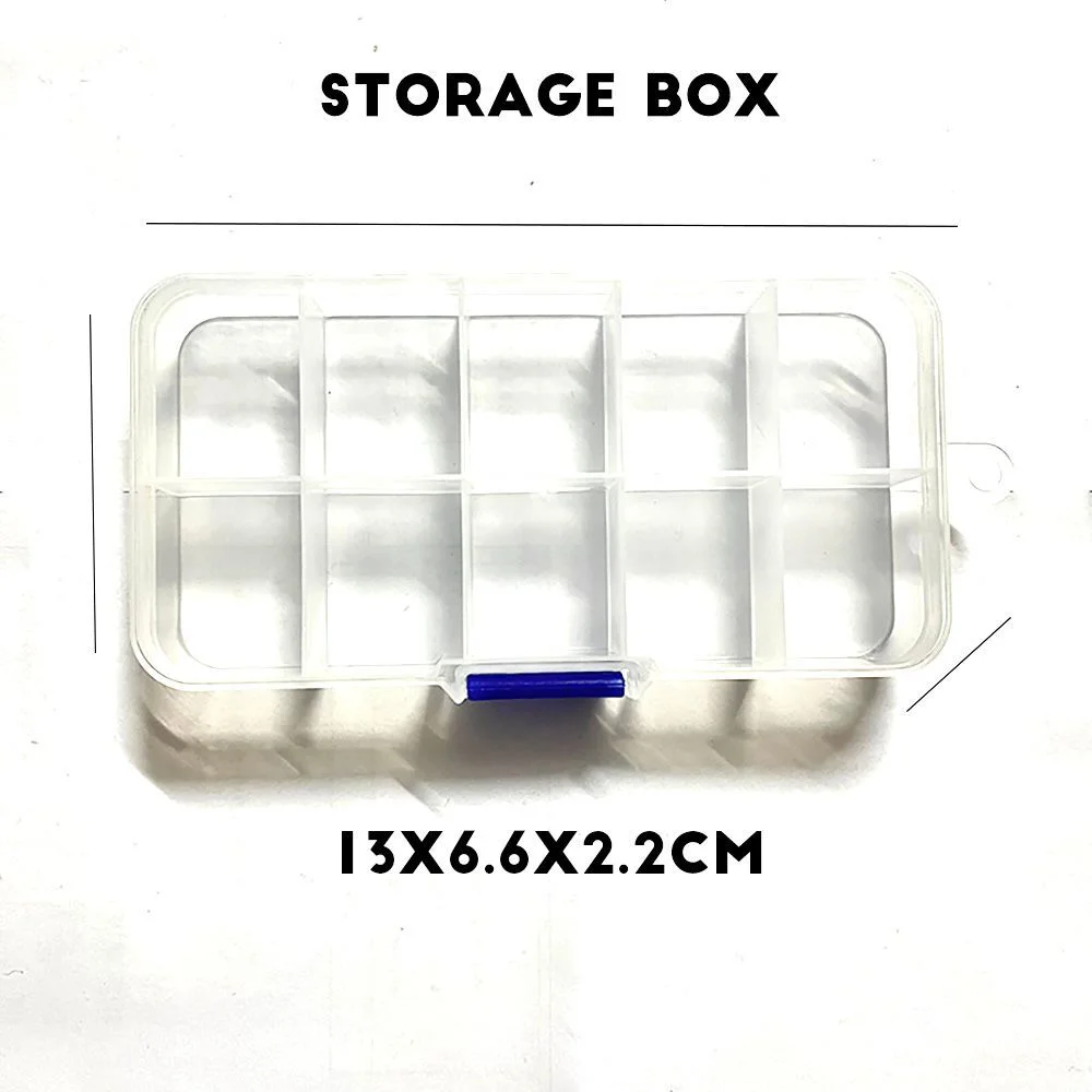 Storage Box 10 Compartments Fixed Transparent Plastic Home Storage Tools Beads Screws Jewelry Nail Parts Collection Utensils