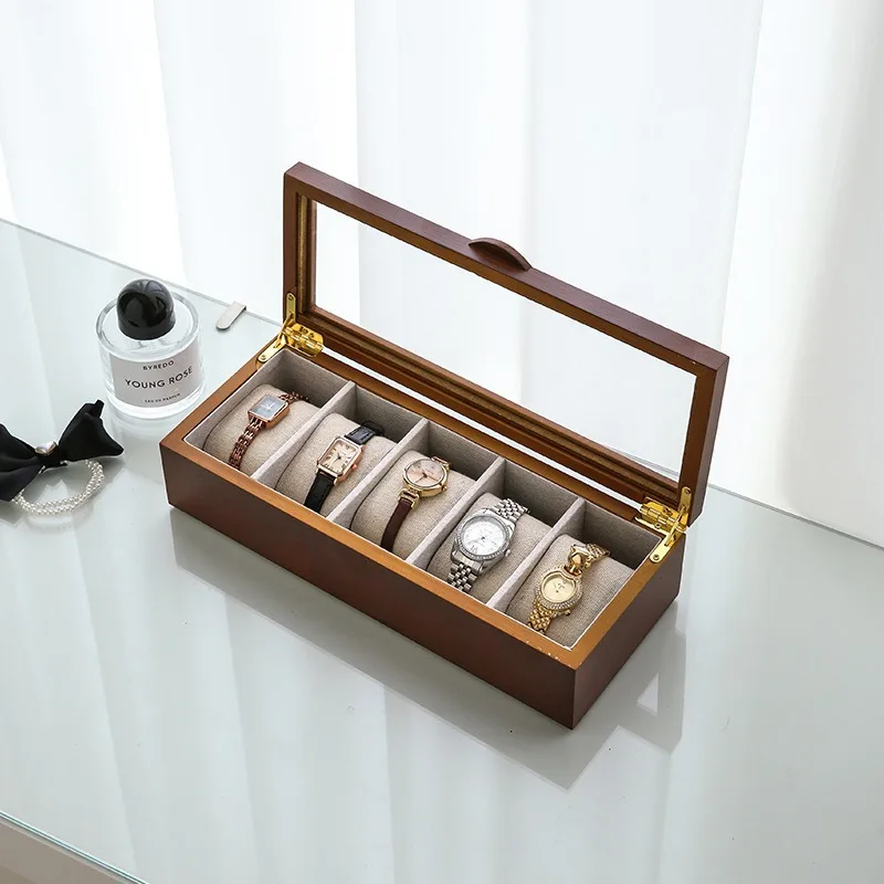 Solid Wood Watch Storage Box, Watch Jewelry Organizer Case, Bracelet Trinket Box, Gift-Ready Jewelry Organizer