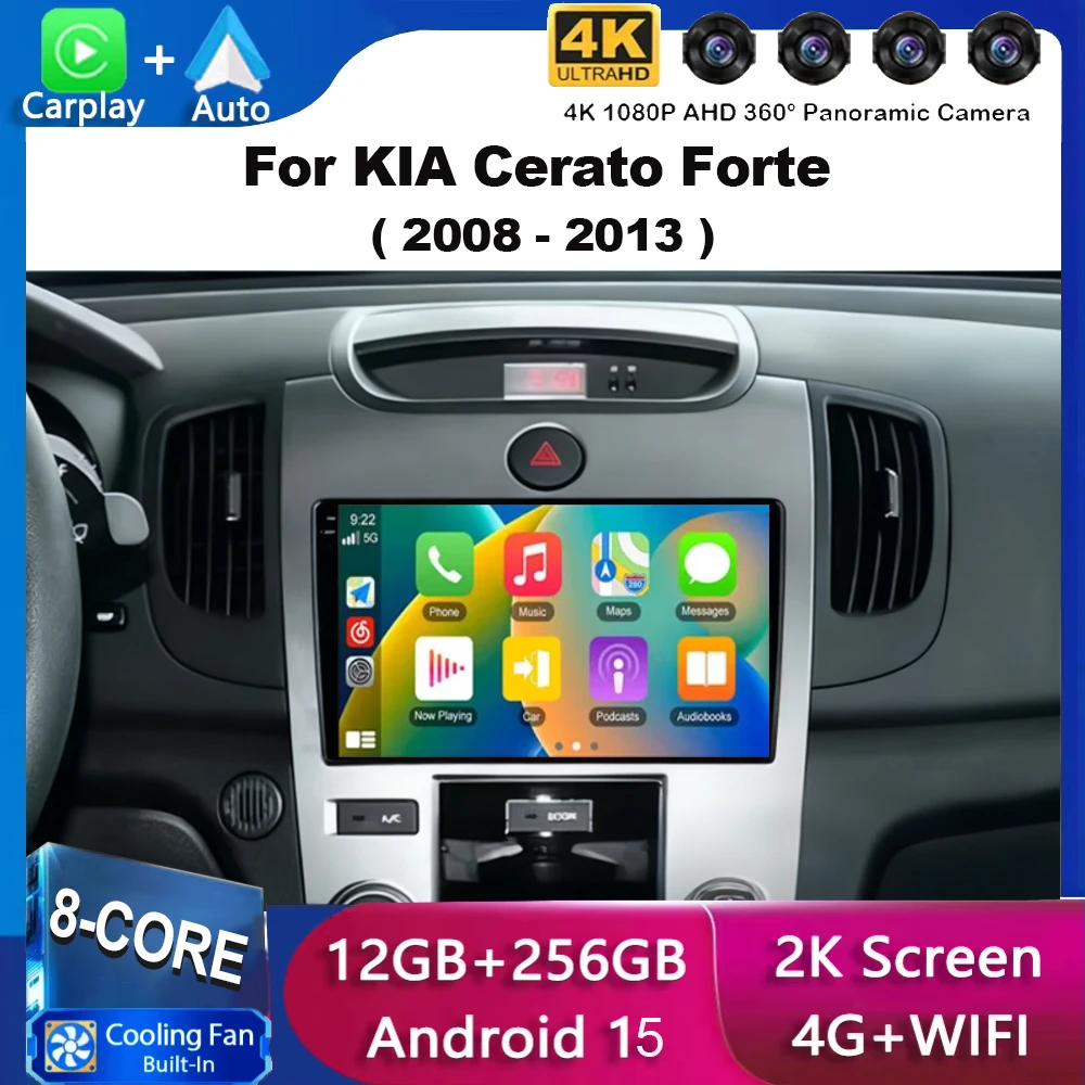 

Для KIA Cerato Forte 2008 2009 2010-2013 Android 15 Автомобильный радиоприемник Мультимедийный видеоплеер Авторадио GPS-навигация Carplay 9 Экран