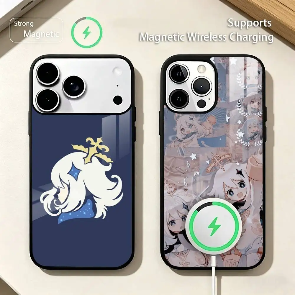 

P-Paimon G-Genshin Impact Phone Case For iPhone17,16,15,14,13,12,11 Plus,Pro Supports Magnetic Wireless Charging