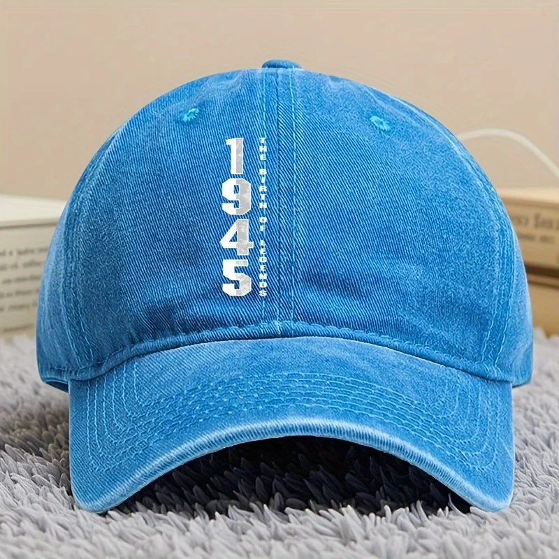 ولادة الأساطير 1945 75th هدية عيد ميلاد الموضة إلى الأمام قبعة بيسبول قبعة بيسبول كلاسيكية للرجال والنساء في الهواء الطلق فيشين