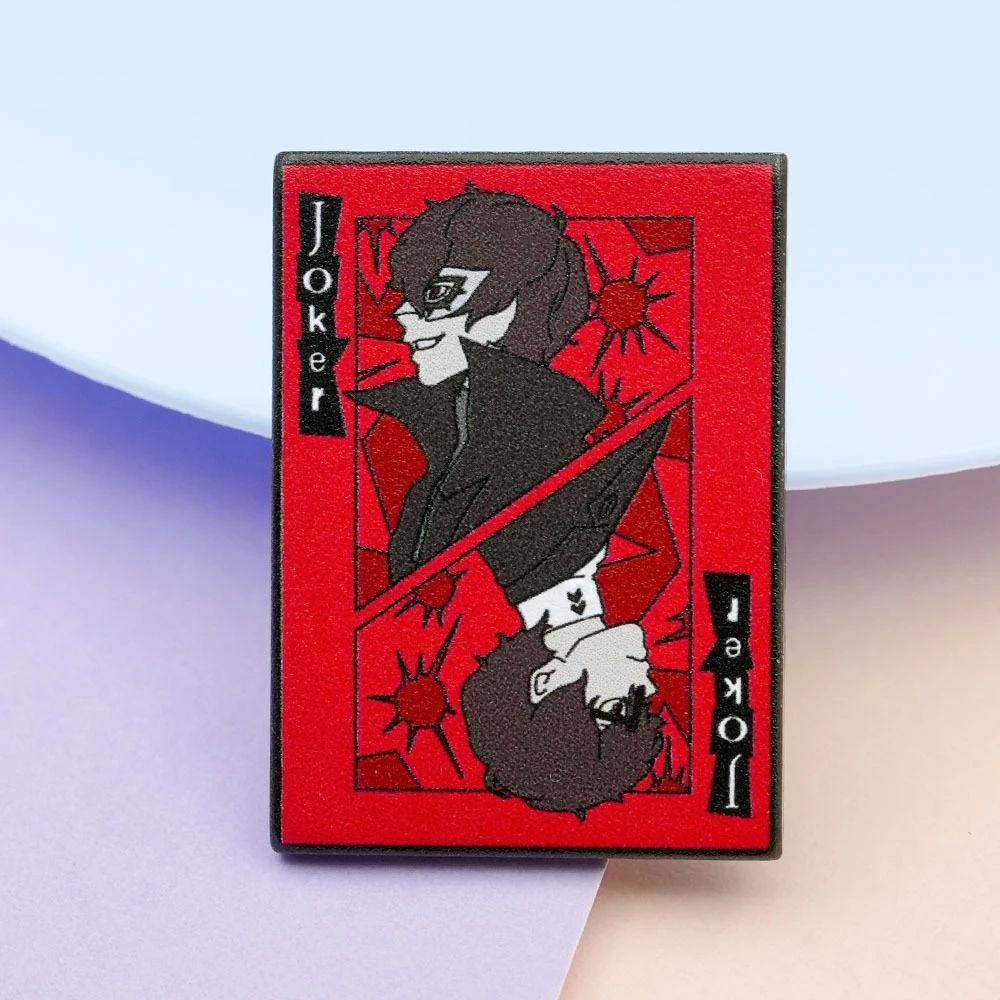 

Anime P3RE JOKER Amamiya Ren Cosplay Costume Badge Pin Accessories Backpack Pendant Metal Prop Brooch