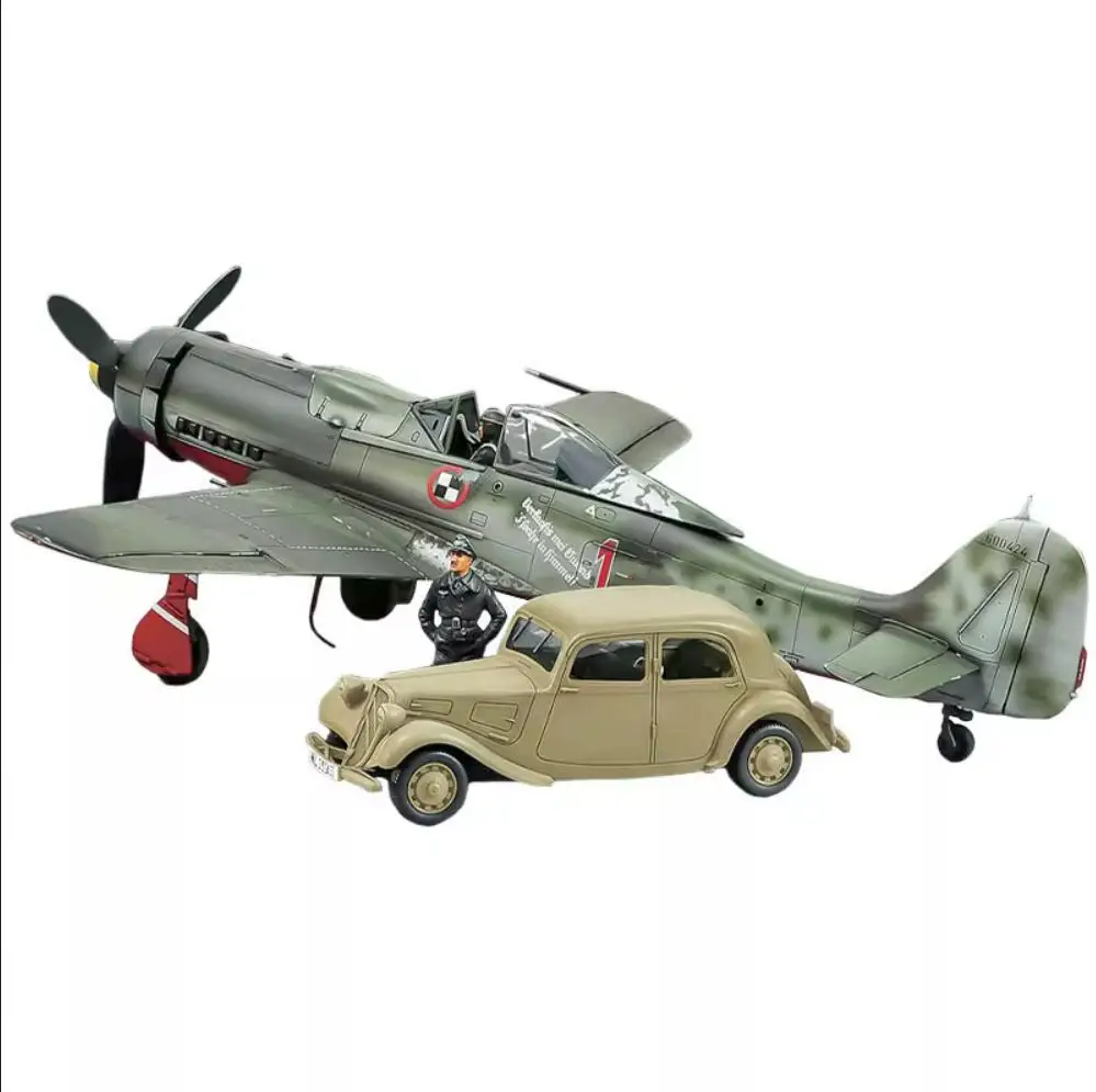 Tamiya 25213 1/48 Scale Focke-Wulf Fw190 D-9 Jv44 W/Citroen Traction 11Cv Car Model Kit