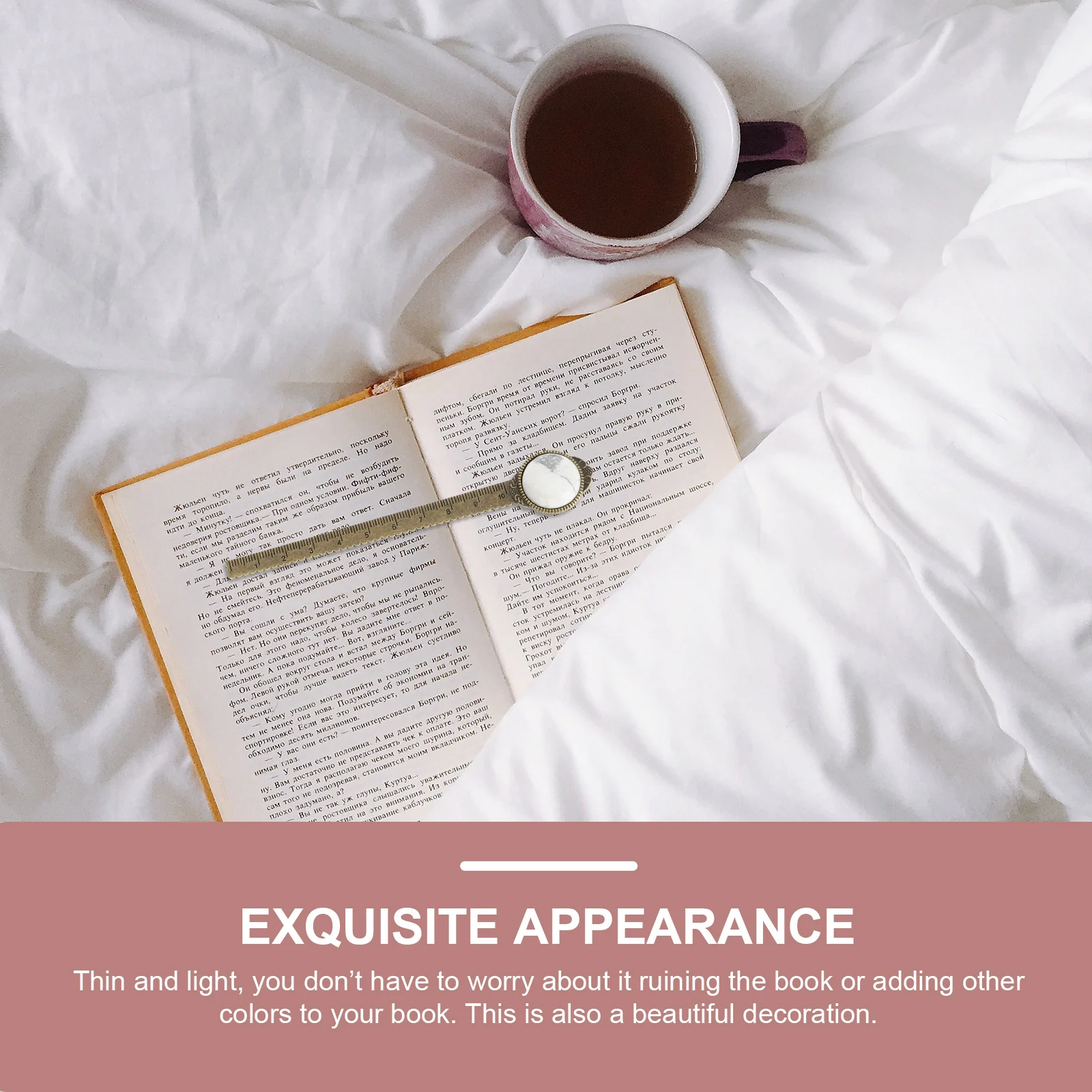 

Zinc Alloy Bookmark Ruler Lightweight Thin Reading Tool Suitable for Students Home Office Classroom Retro Style Book