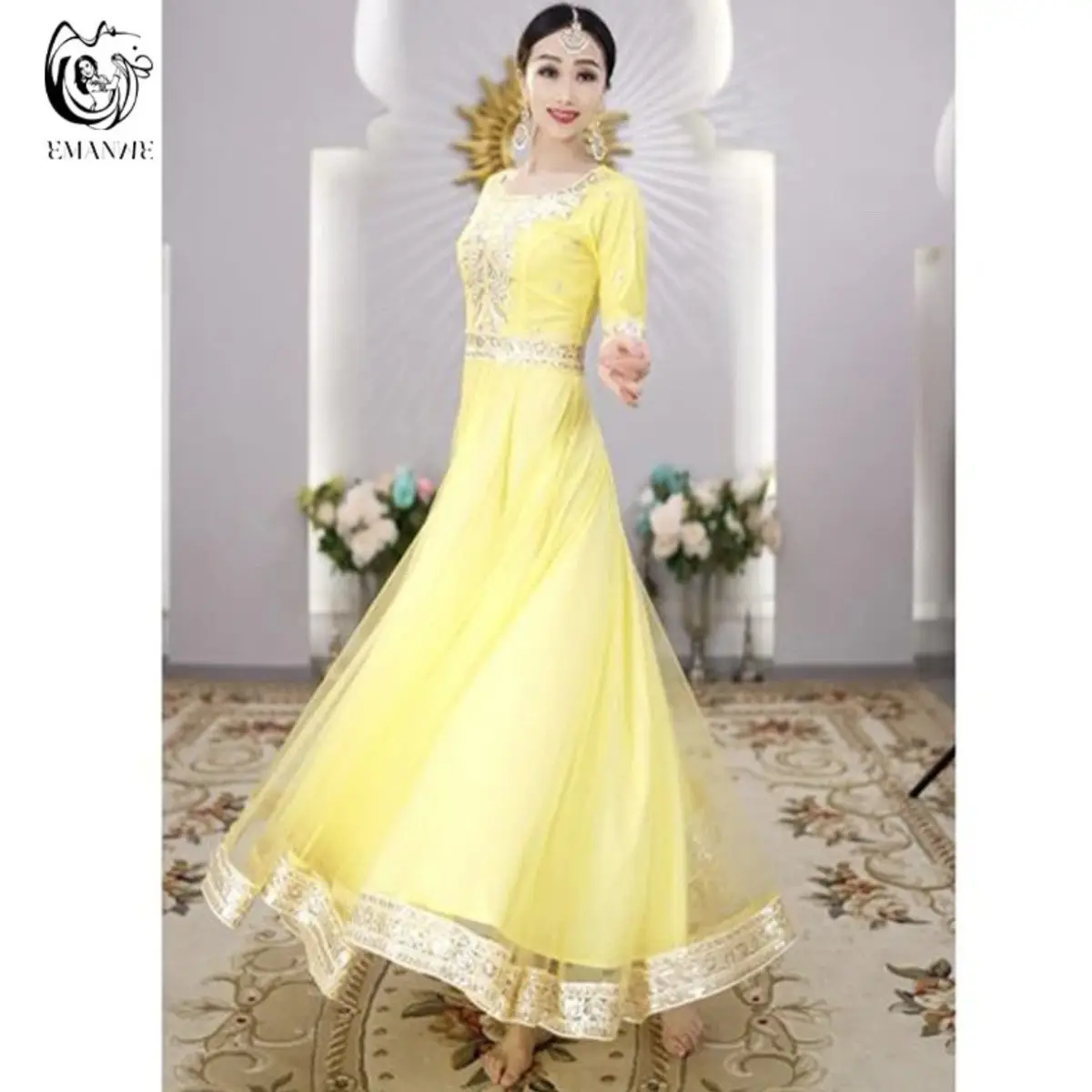 A9998 India Xinjiang Performs Exotic Style Yiman Dance Dress with Large Display Embroidery Dress 720 New Dance