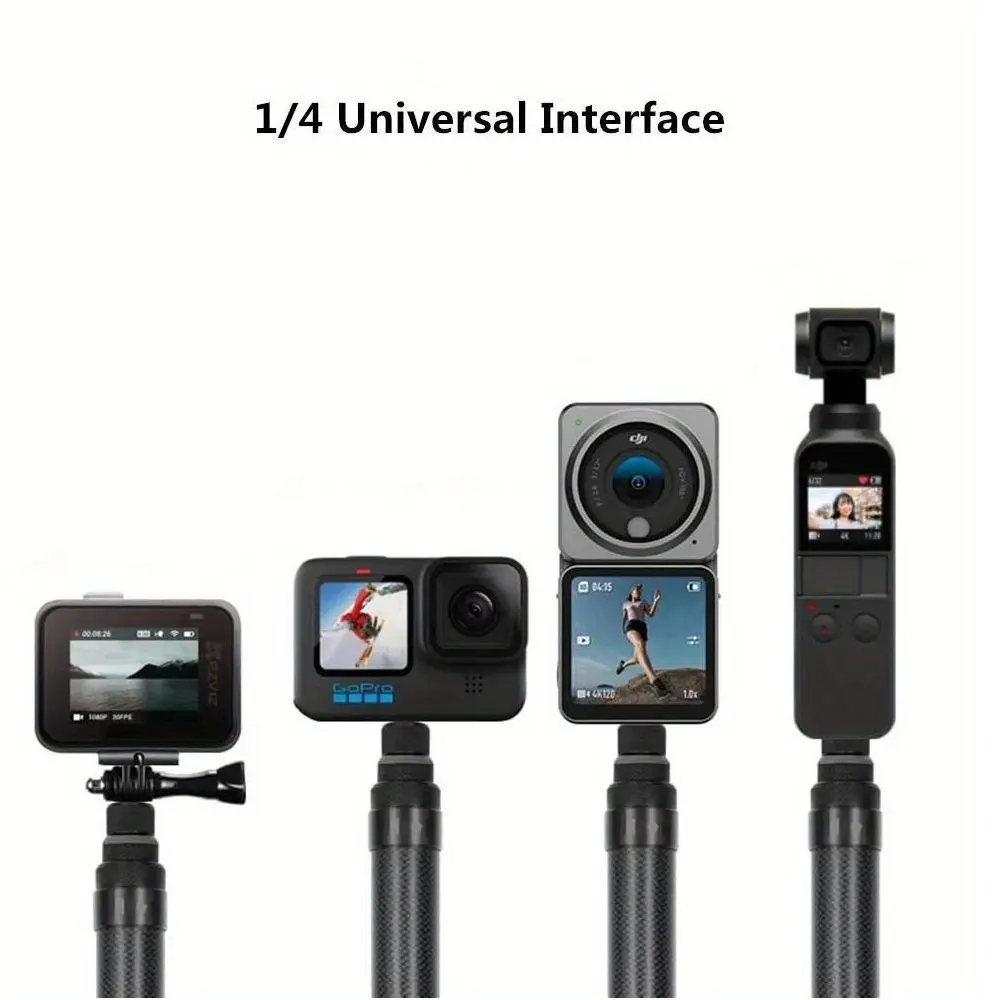 

Adjustable Carbon Fiber Selfie Stick 1/4 inch Thread Non-slip Camera Selfie Sticks Mini for Insta360 X3 GO3 Action 4 DJI GoPro
