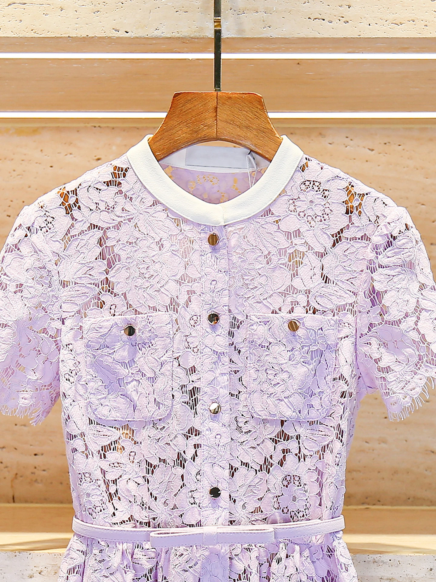 Ele Long Lace Dr Dames Summer Faion Hoge taille A-lijn silhouet ort Sve ronde Ne enkele knoopsluiting