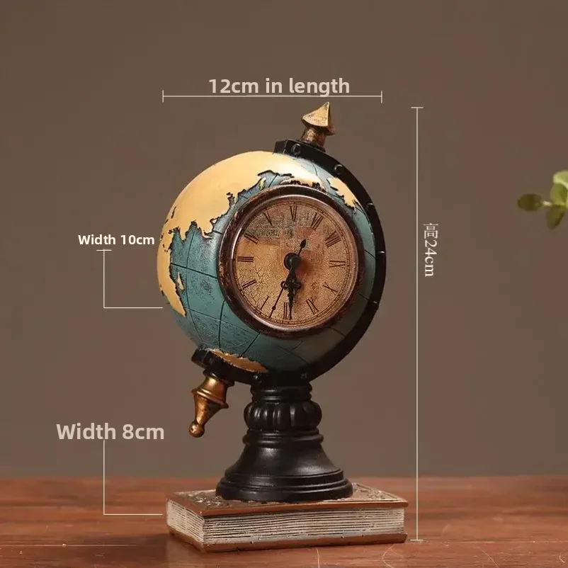 1pcs Creative Retro Home Decoration Accessories Mini Globes Clock Miniature Figurines Home Decor Crafts