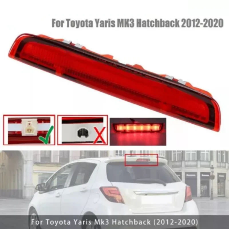 1 قطعة سيارة الخلفية عالية المستوى ضوء الفرامل لتويوتا يارس MK3 LED الأحمر الفرامل تحذير مصباح إشارة ملحقات السيارة واضحة #6