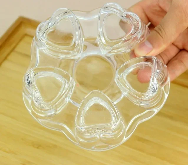 1 قطعة إبريق الشاي دفئا القلب التدفئة قاعدة القهوة المياه المعطرة الشاي الركيزة شمعة الزجاج الشفاف مقاومة للحرارة قاعدة العزل JQ 1076