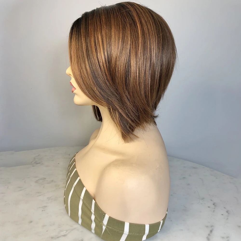 Ombre Blonde 26 ”Long Bob 200Density 5x5 Silk Base Straight Jewish Human With BabyHair HD Lace European Hair Preplucked Glueless