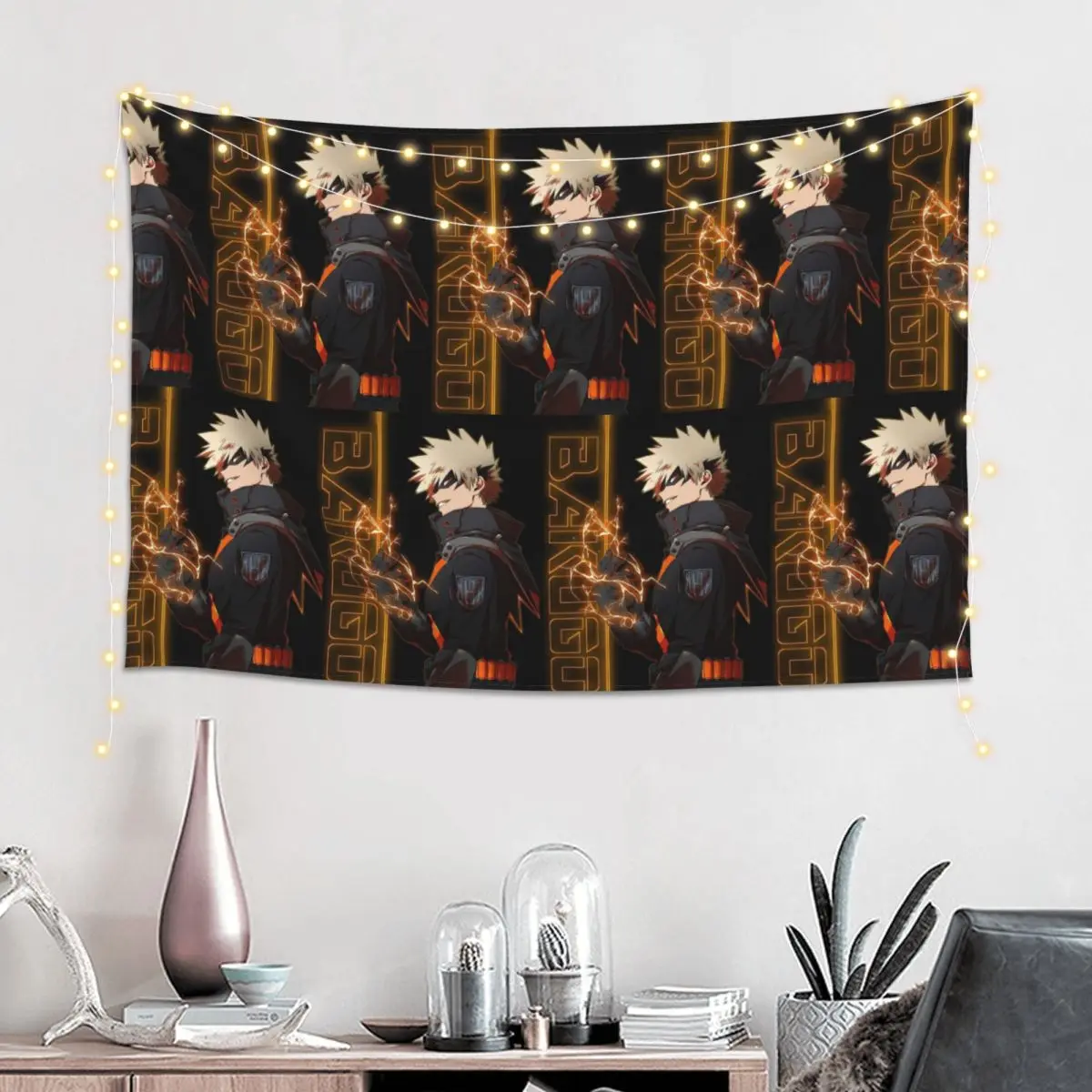Bakugou Katsuki Tapestry Art Wall Hanging Aesthetic Home Decor Tapestries for Living Room Bedroom Dorm Room
