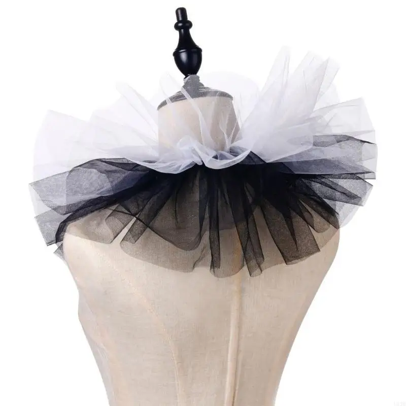 Women Ruff Collar Decorative Spread False Collar Lapel Retro Tie Choker