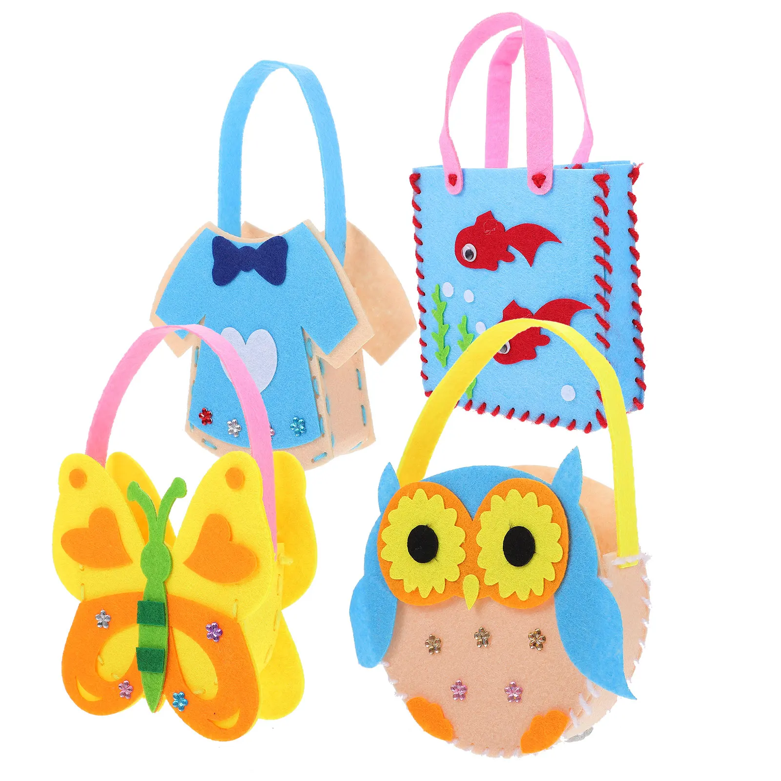 

DIY Children Material Kit High Quality Cartoon Pattern Safe Kids Craft Supplies Christmas Gift Bag Adornment H made Bag