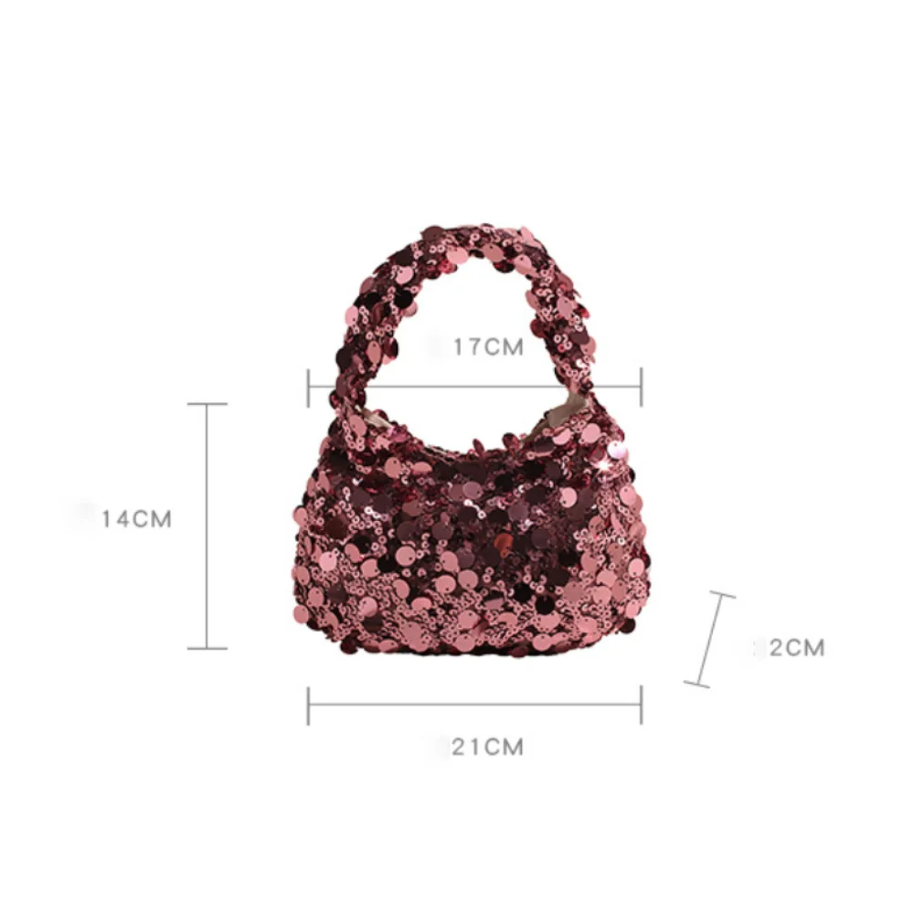 Small Fashion Glitter Pleated Bag New Delicate Tote Bag Handheld Banquet Bag