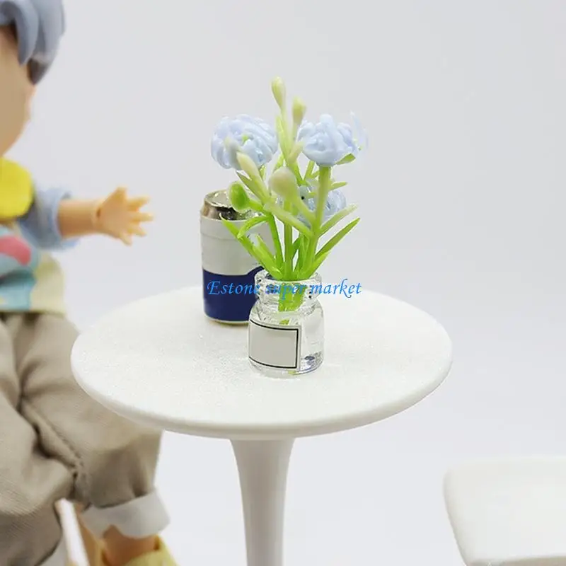 090B Doll House Zakka Stool Model Realistic Dollhouses Round Top Stool Realistic Play Stool Realistic 1:12 Model Toy