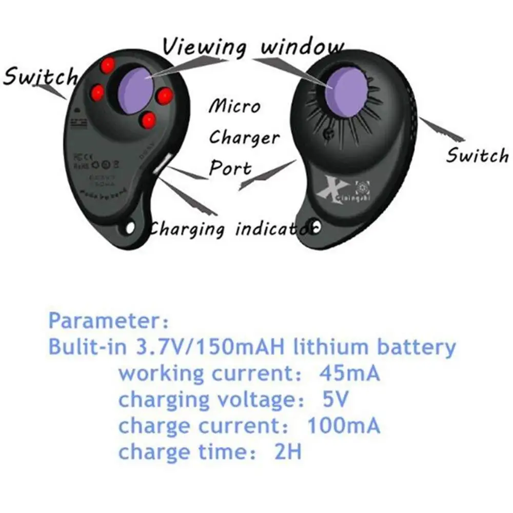 GPS Detector Location Tracker Pinhole Camera Wireless Signal Anti-Eavesdropping Monitor Detection Scanner Aluminium Alloy Shell