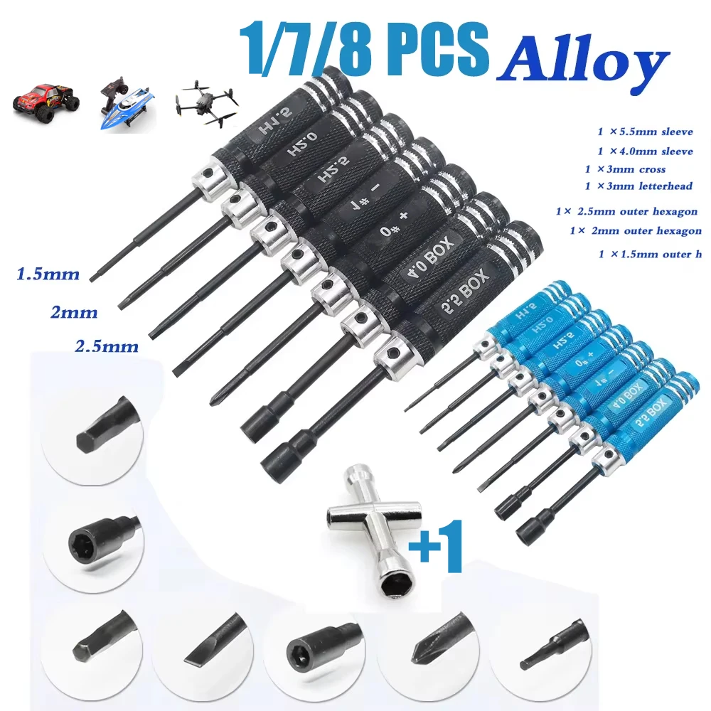 Titanium Hex Screwdriver Set 1.5/2.0/2.5/3.0mm Allen Wrenches for RC Car/Helicopter/Boat - Durable Repair Tools