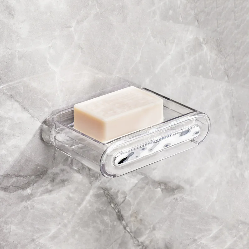 Glacier Pattern Wall-mounted Soap Dish, Light Luxury Style Wall-mounted Punch-free Double-layer Drain Soap Dish Cross-border