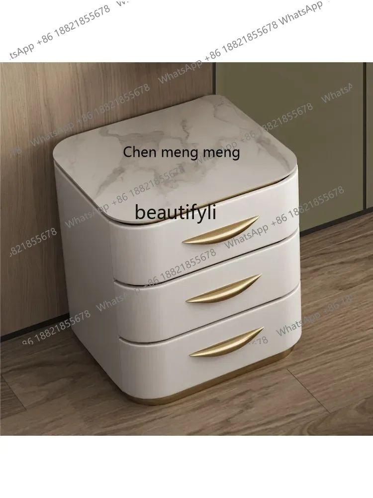 G153 غرفة نوم مضمد مطابقة خلع الملابس بسيطة الحديثة لوحة حجرية السرير تخزين خزانة متكاملة #2