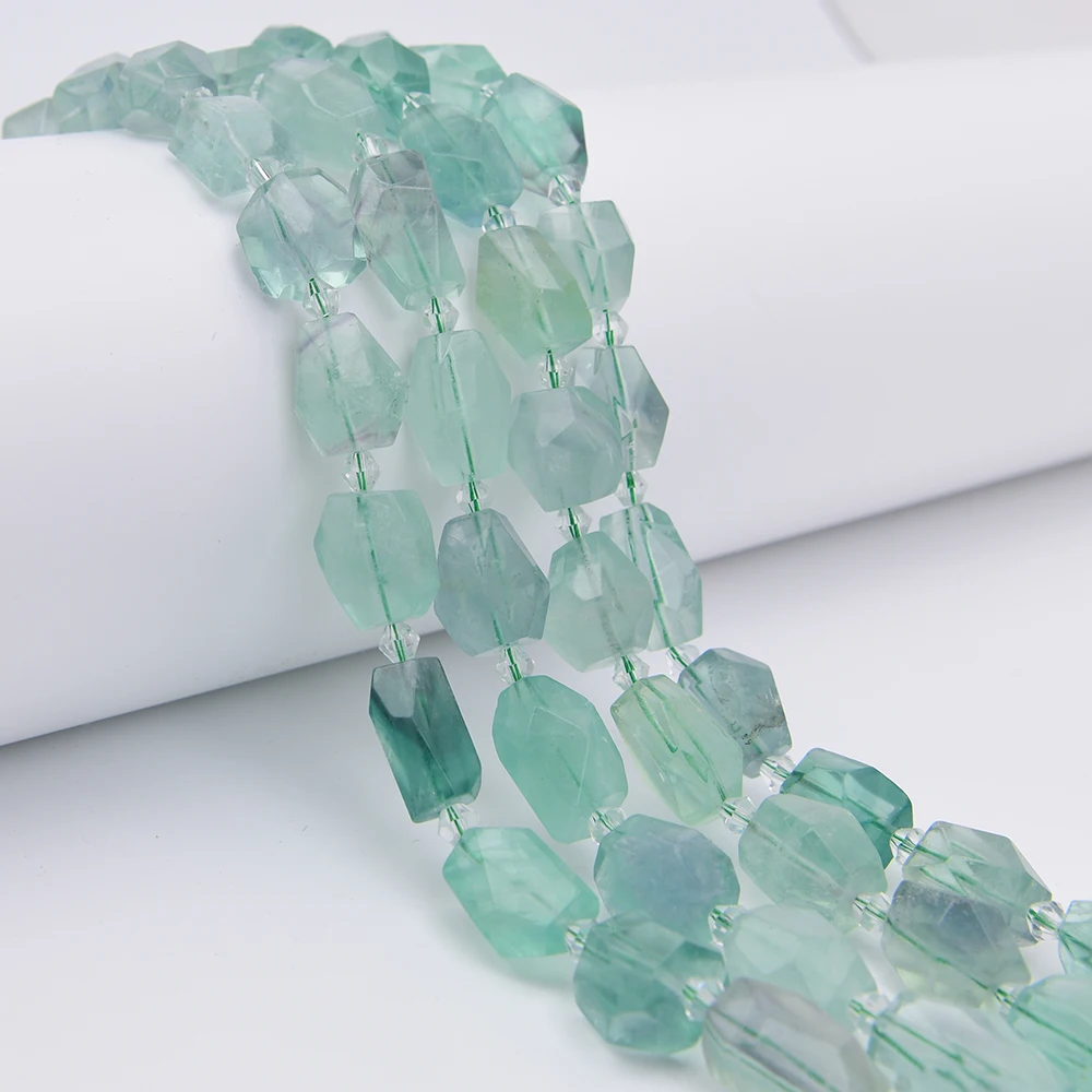 APDGG Big Size Natural Mix Green Fluorite Freeform Cutting Nugget Loose Pendant Beads 15.5'' Strand Jewelry Making DIY
