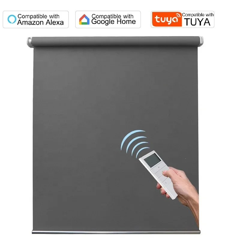 Motorized Electric Shades TUYA WIFI Smart Blinds Alexa Google Compatible Full Blackout Fabric