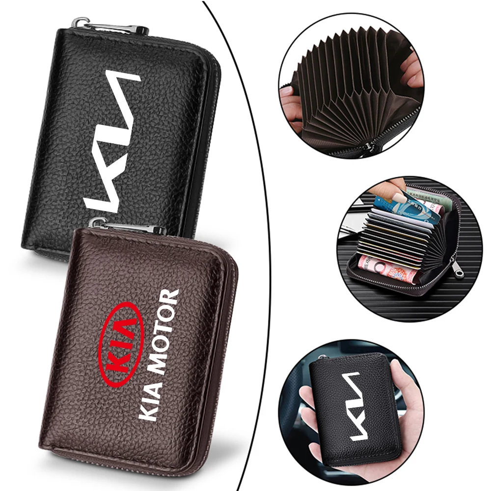 

Car Leather Driver License Holder Organizer Bag Accessories For KIA KN Sportage RIO Ceed Picanto Pegas Sorento Niro Soul Cerato