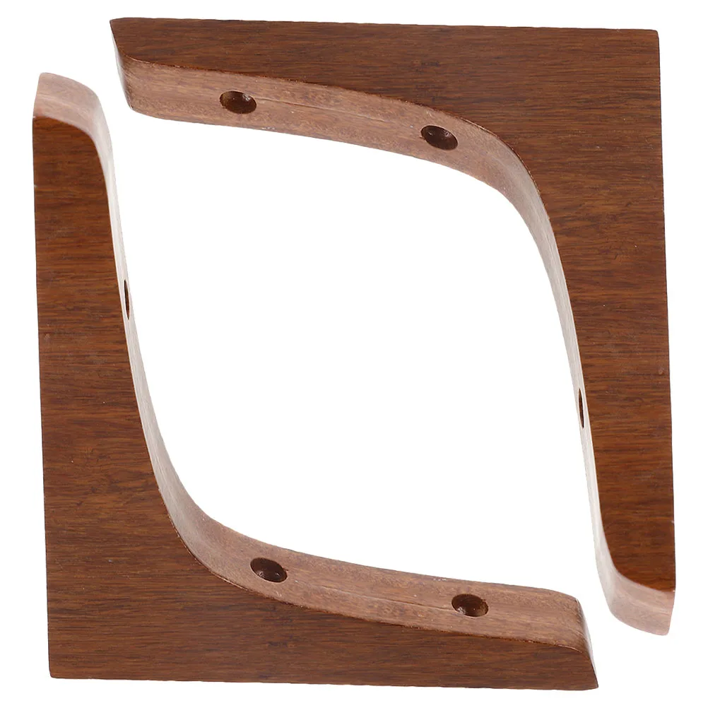 

2pcs Bamboo Wood Shelf Brackets Triangle Corner Support Brown 15cm Floating Bracket Storage Display Kitchen Bedroom