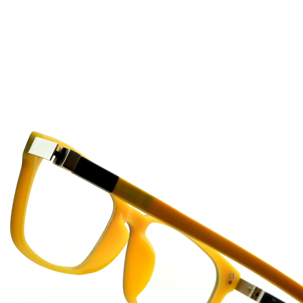 Clara Vida Limited!!! Passion Yellow Black Magnetic Joint Hanging Sport Strechable Legs Anti Shock Optical GLasses Frame