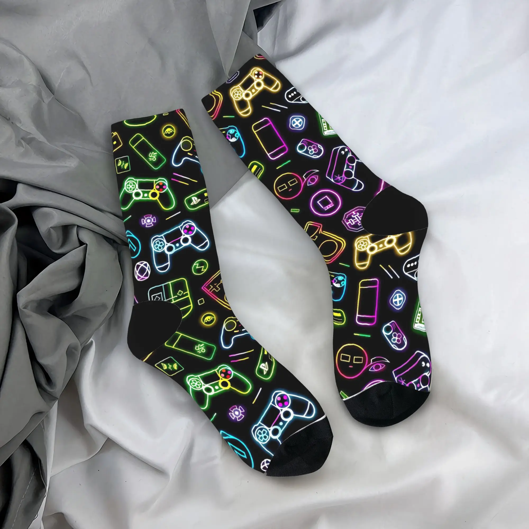 Gamer Girl Boy Socks GamePad Harajuku Stockings Spring Anti Slip Women Men Socks Warm Soft Pattern Running Socks