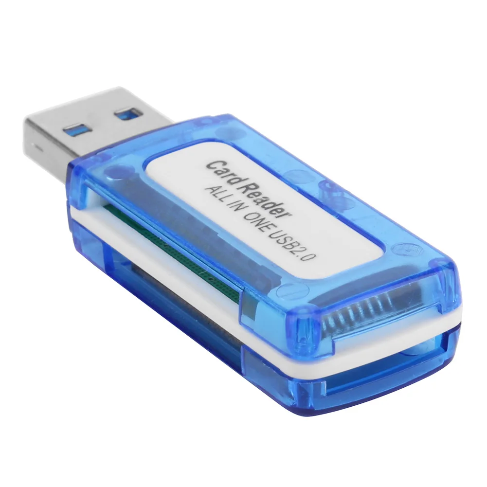 1-10PCS Portable 4 in 1 Memory Card Reader Multi Card Reader USB 2.0 All in One Cardreader for Micro SD TF MS Micro M2