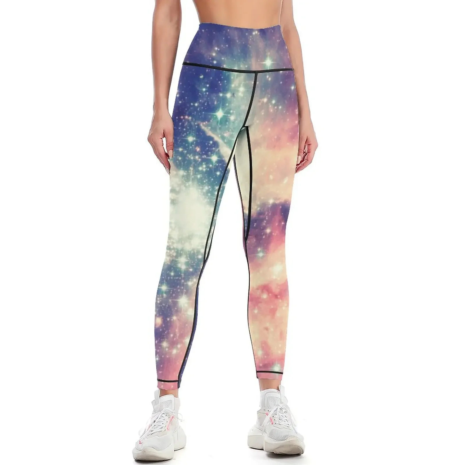 

Painting the universe (Colorful Negative Space Art) Leggings legging push up Tight fitting woman Women's sports Womens Leggings