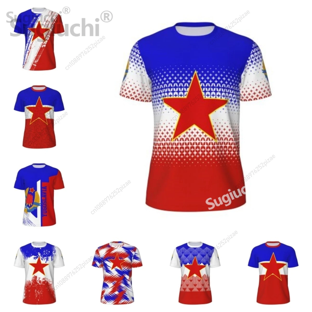 

2025 New Yugoslavia 3D Printing Flag Mesh T-shirts Men Women Clothing Sports Breathable For Running Bike Tennis Fitness T shirt
