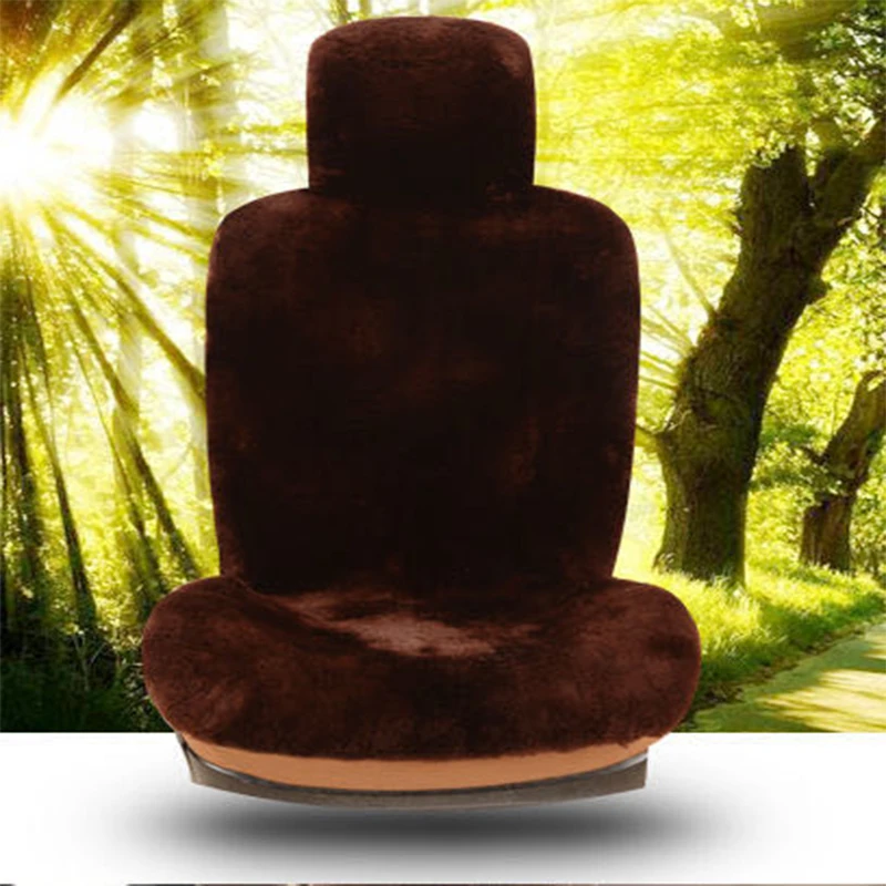 1PCS NATURAL SHEEPSKIN CAR SEAT COVER FRONT UNVIERSAL CAR SEAT COVERS FUR CUSHION AUTO INTERIOR ACCESSORIES