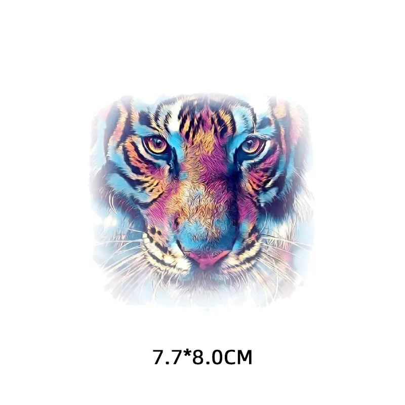 Diy Iron on Cool Tiger Patches for Clothing T Shirt Jackets Vinyl Heat Transfer Thermo Stickers on Clothes Appliques Parches T