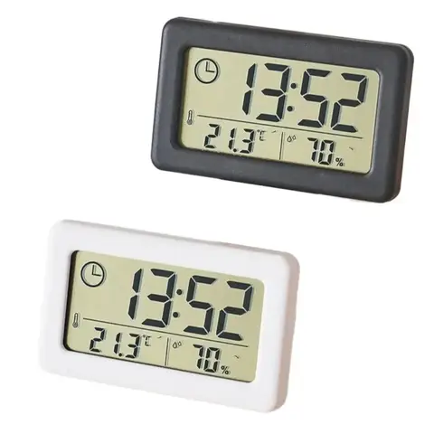 Therye.com Home-Moniteur de température et réveil, table multifonctionnelle, LCD, hygromètre électronique, humidité Mur numérique