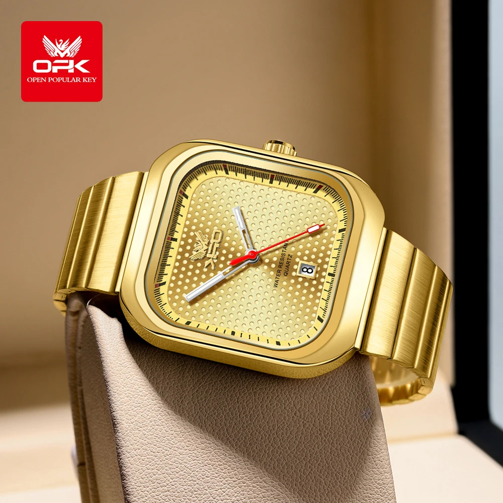 OPK 6041 Square Gold Quartz Wa - Smartwatch Square Watches For Men 评论和价格