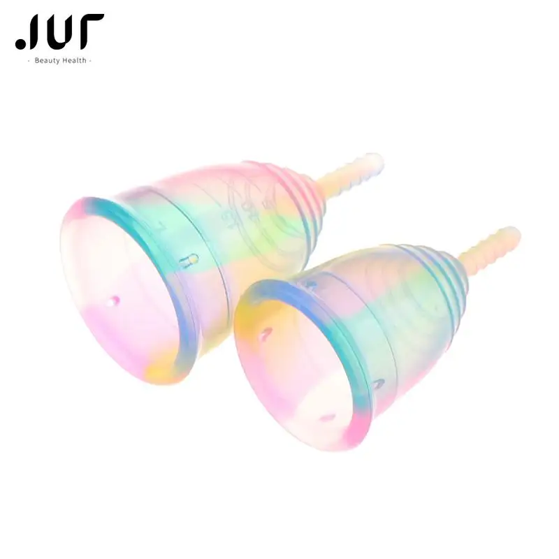 1PCS Colorful Women Cup Medical Grade Silicone Menstrual Cup Feminine Hygiene menstrual Lady Cup Health Care Period Cup