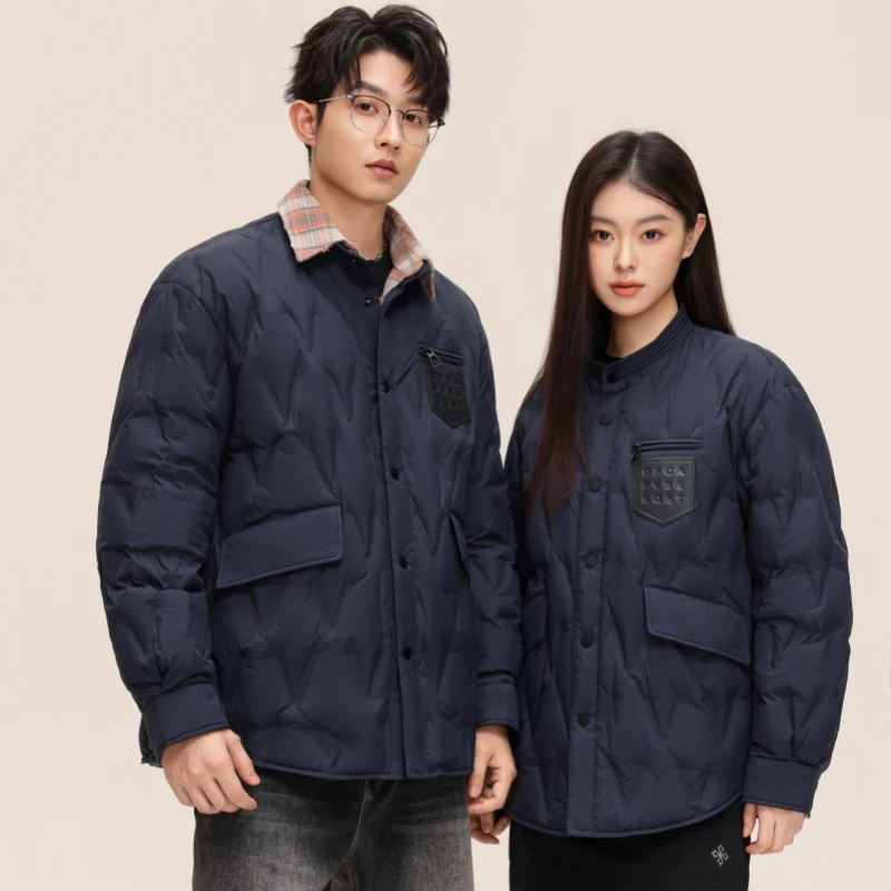 

GIOIOMen's Down Jacket，Autumn and Winter New Diamond Pattern White Duck Down Filled Lightweight Down Cotton Jacket Coat