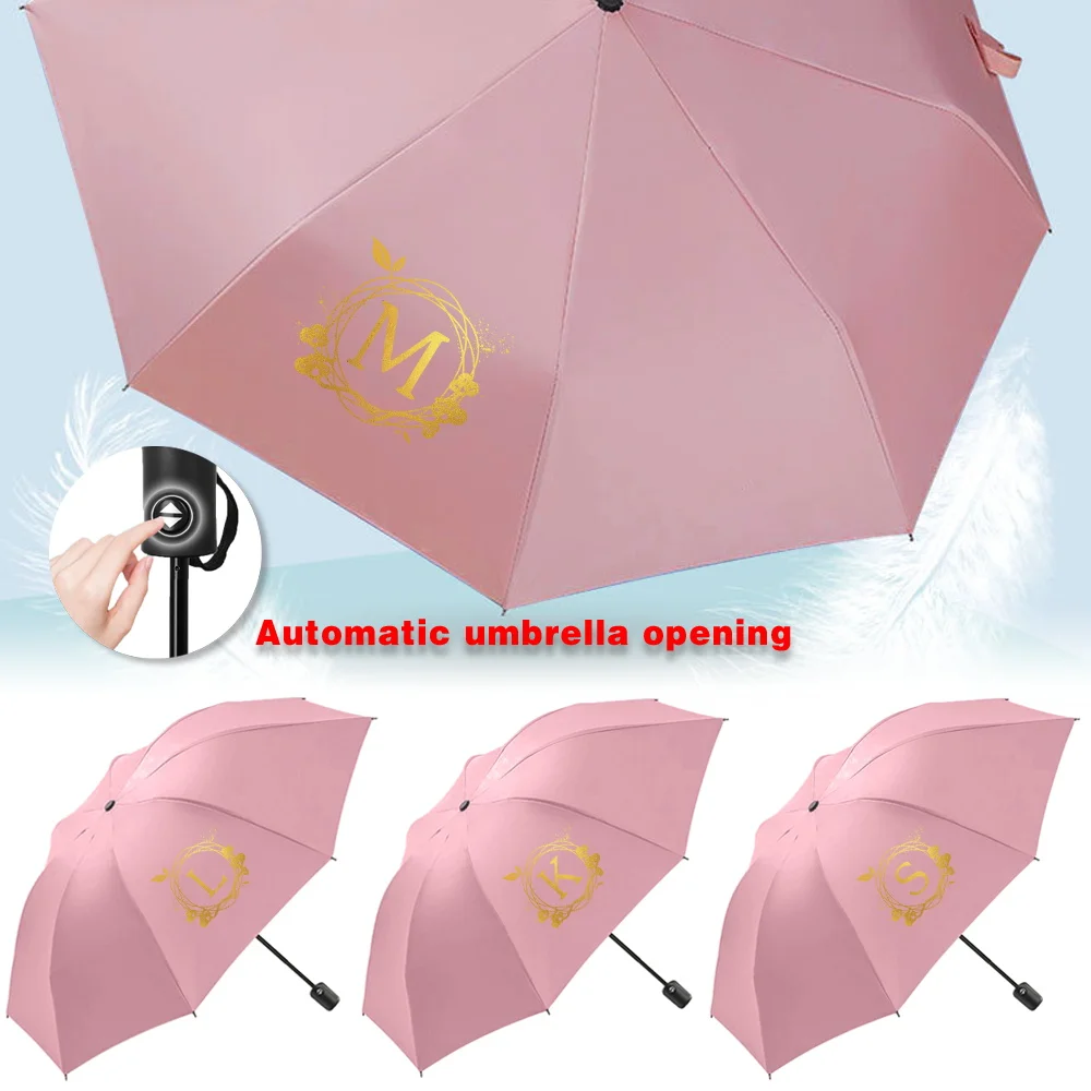 

UV Sun Rain Umbrellas Collapsible Fully Automatic Travel Essentials Protection Increased Thickness Windproof Compact wreath