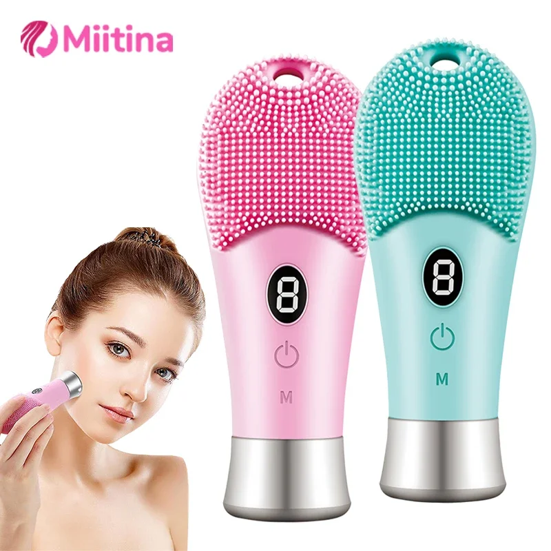 Brosse électrique de nettoyage du visage, en silicone, étanche, sonique, massage en profondeur des pores, soins de résilience par vibration