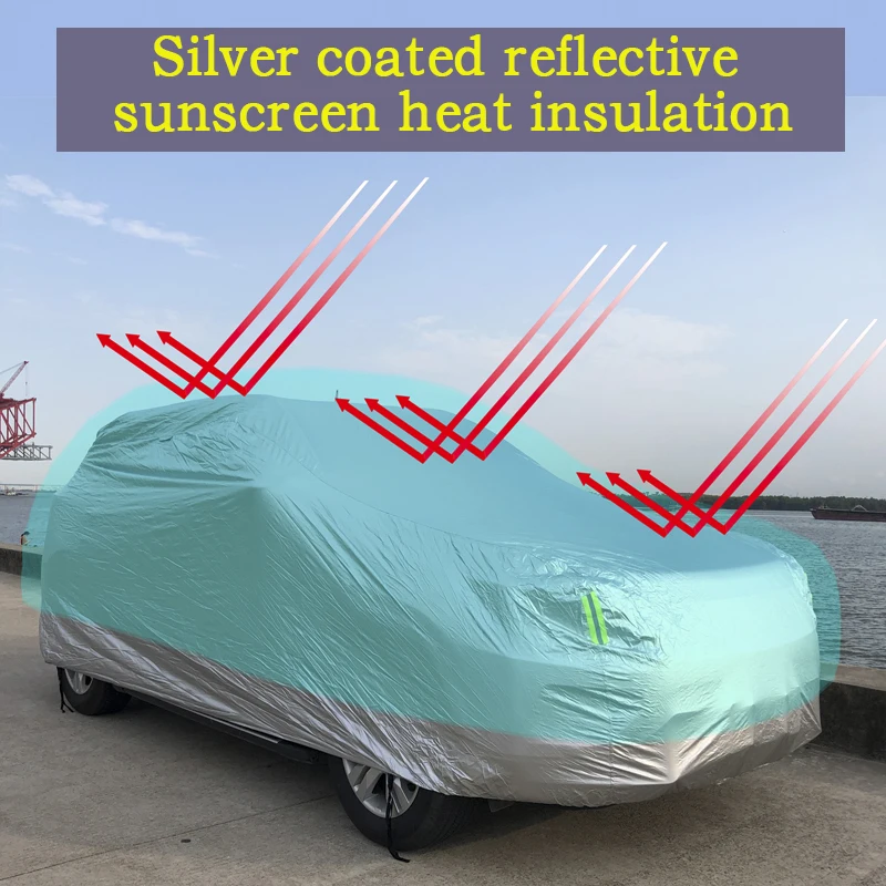 Outdoor car clothing sun cover rechargeable silver-plated reflective sun protection and heat insulation car tent smart car cover