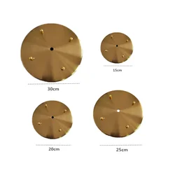 Metal Sizes DIY Lamp Canopy Customized Multi-head Chassis Quality Deeper Thickner Iron Disc Base Brushed Brass Ceiling Plates