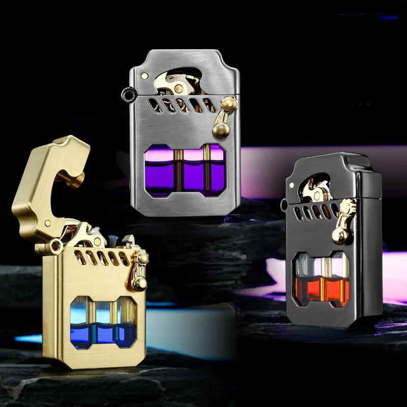 2025 New Zorro Kerosene Lighter Cyber Mecha Transparent Bin Rocker Cool Classic Torrens Tide Men Lighters Wholesale